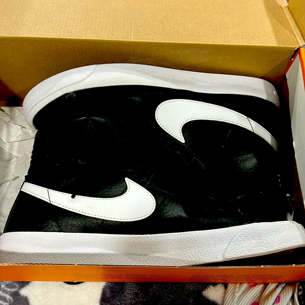Black and white Nike high tops